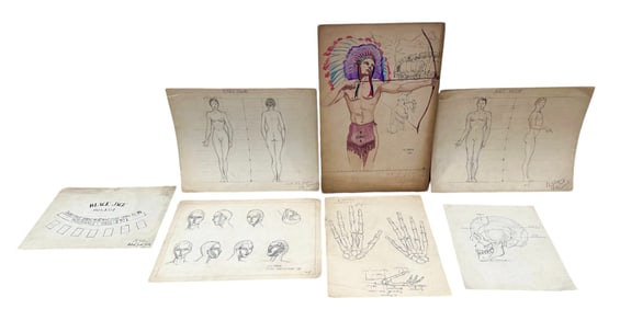 Illustration Art American Indian Black Jack Anatomy