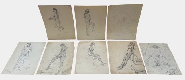 Collection of WW2 Era Pin Up Girl Sketches