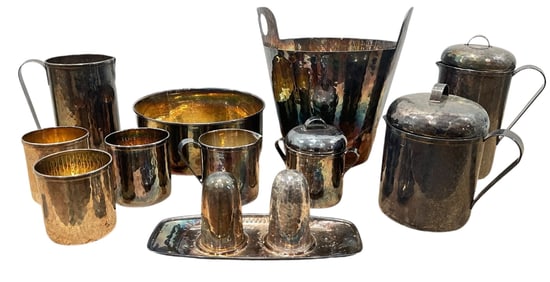 CALEGARO Italy Modernist Silverplate Dinnerware Barware