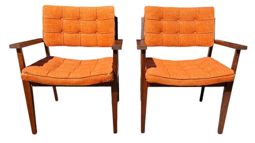 Pair Mid Century Armchairs