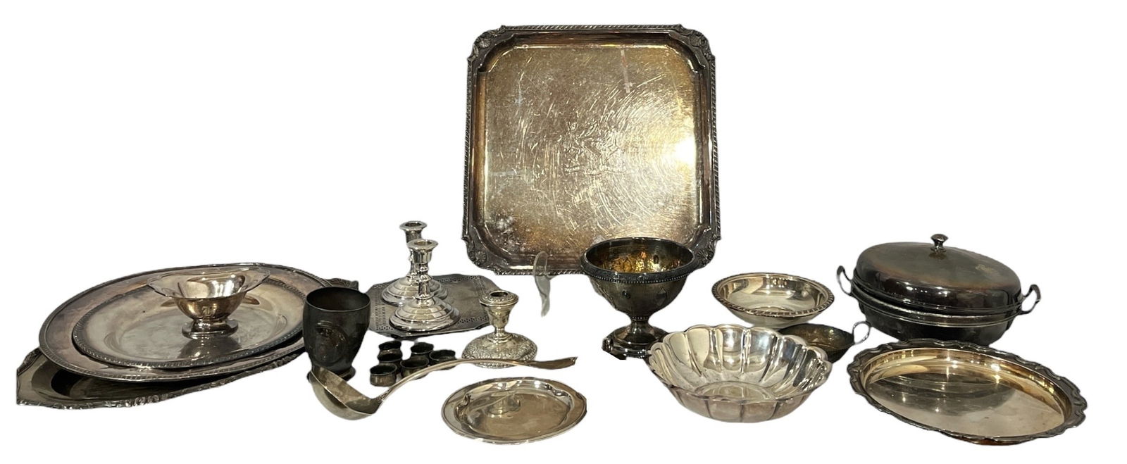 Collection Victorian Silverplate, Some Sterling Serving Trays & Dishes REED & BARTON (1 of 11)