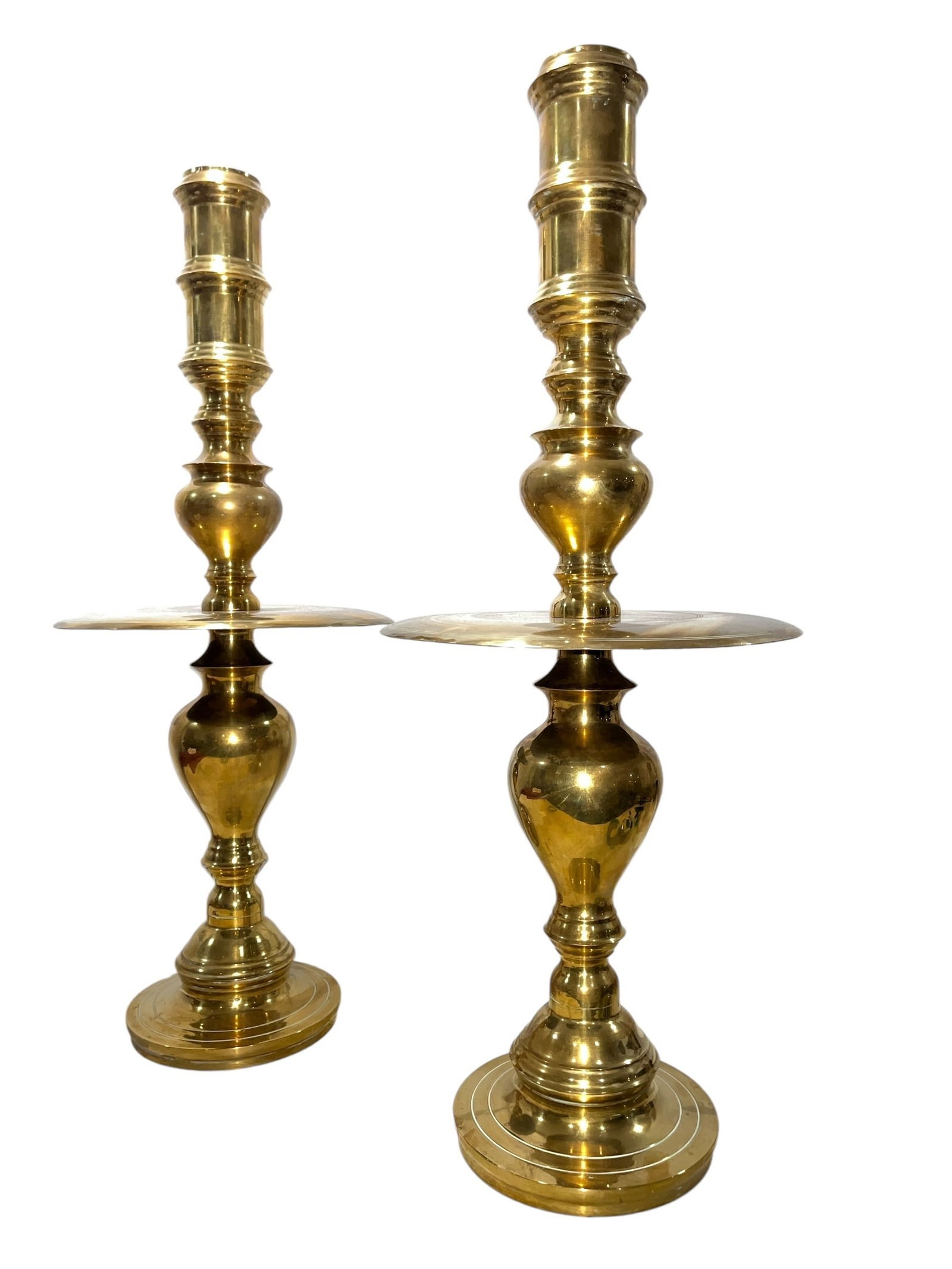 Brass Floor Candle Holders, Pair (1 of 4)
