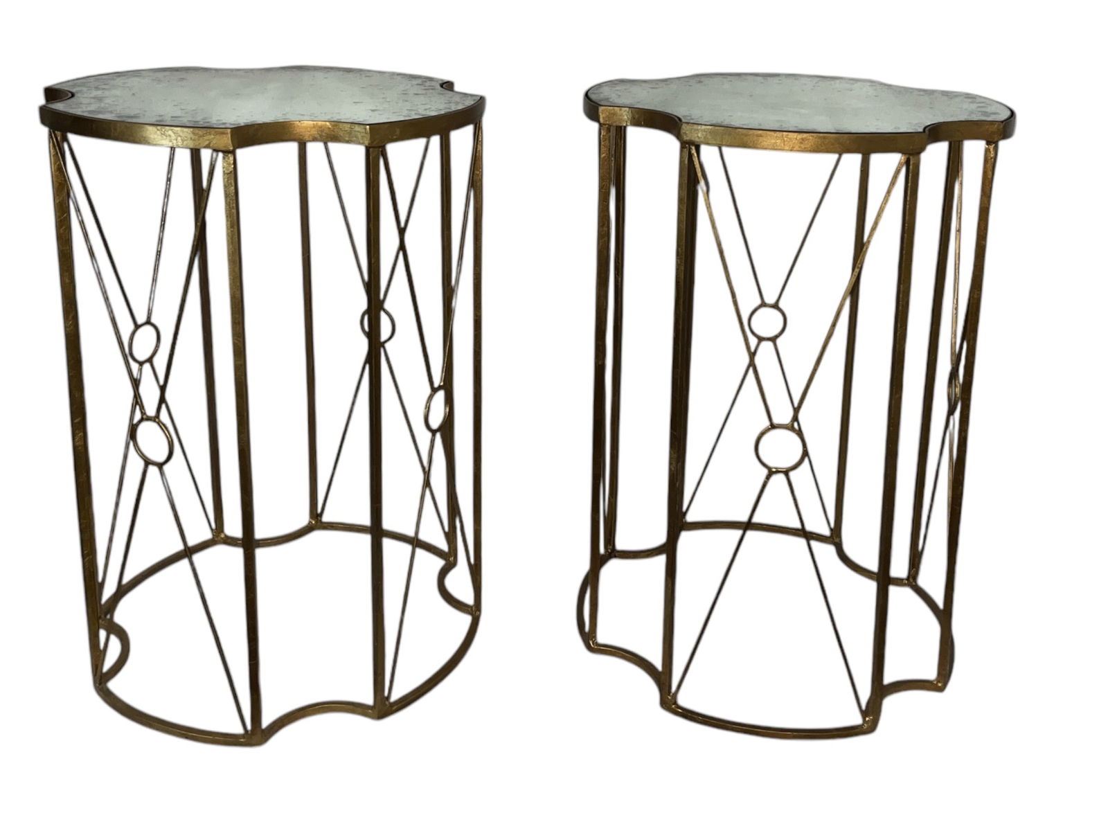 Classic Gold Gilt Mirror Top Side Tables, Pair (1 of 4)