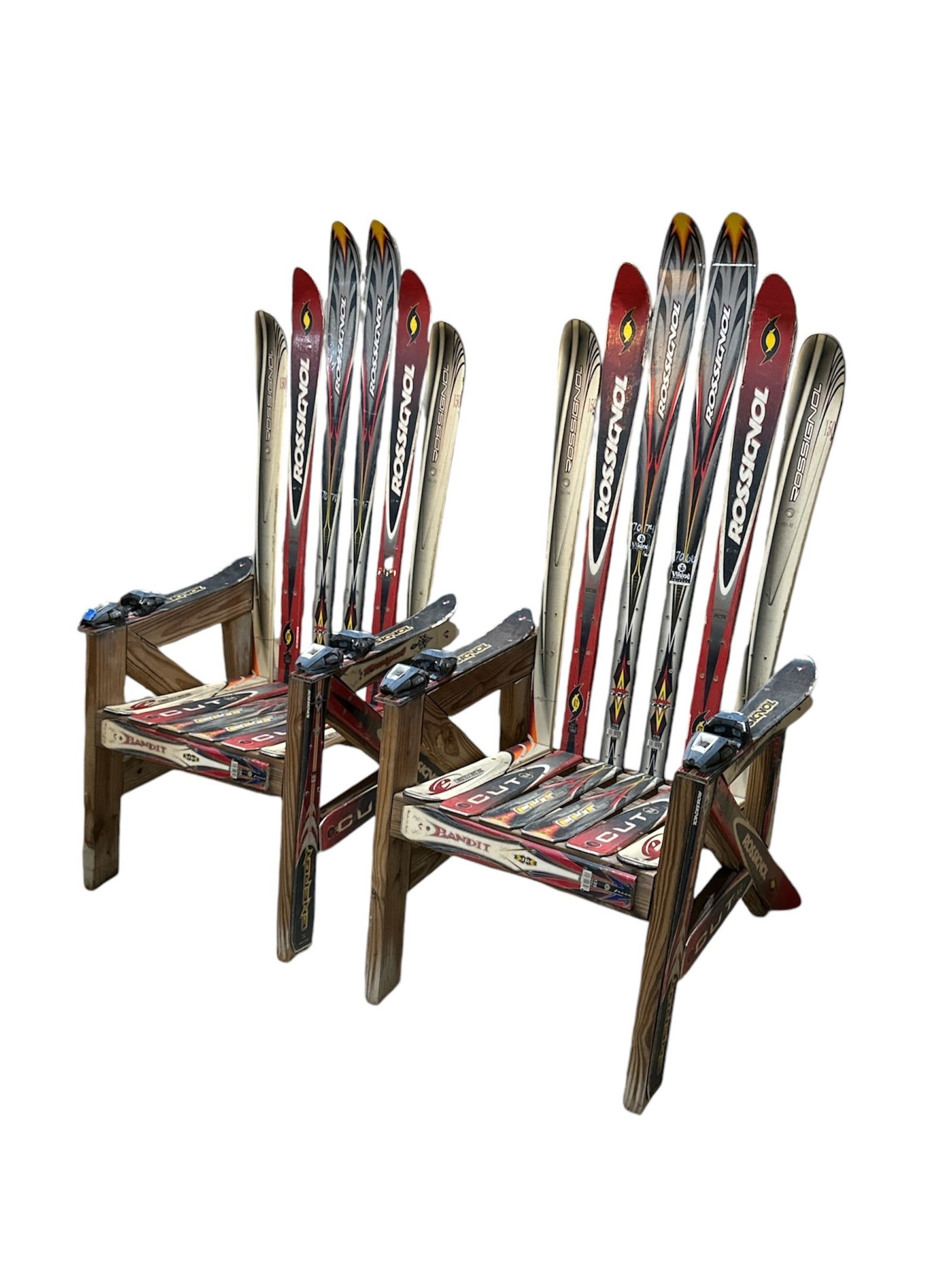 Adirondack French Alpine Snow Ski Chairs, Pair, Rossignol Skis (1 of 5)