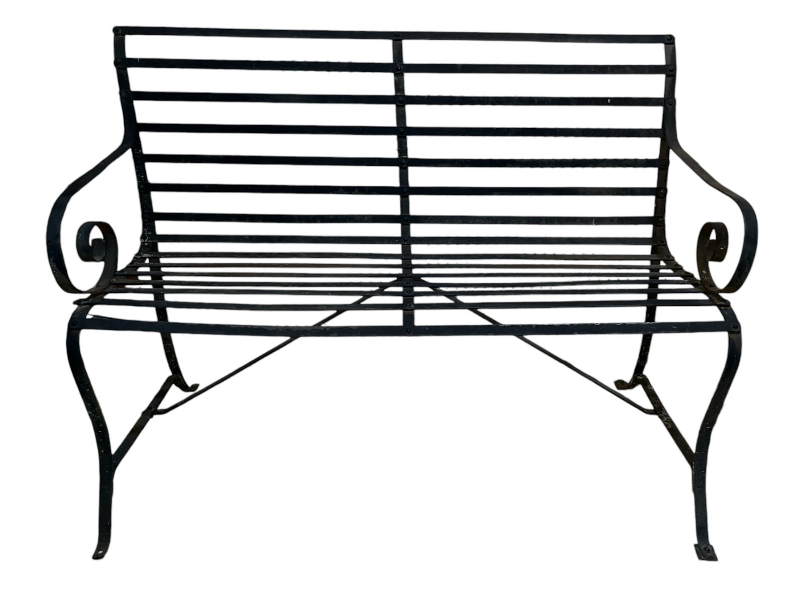 Antique French Iron Garden Bench (1 of 5)