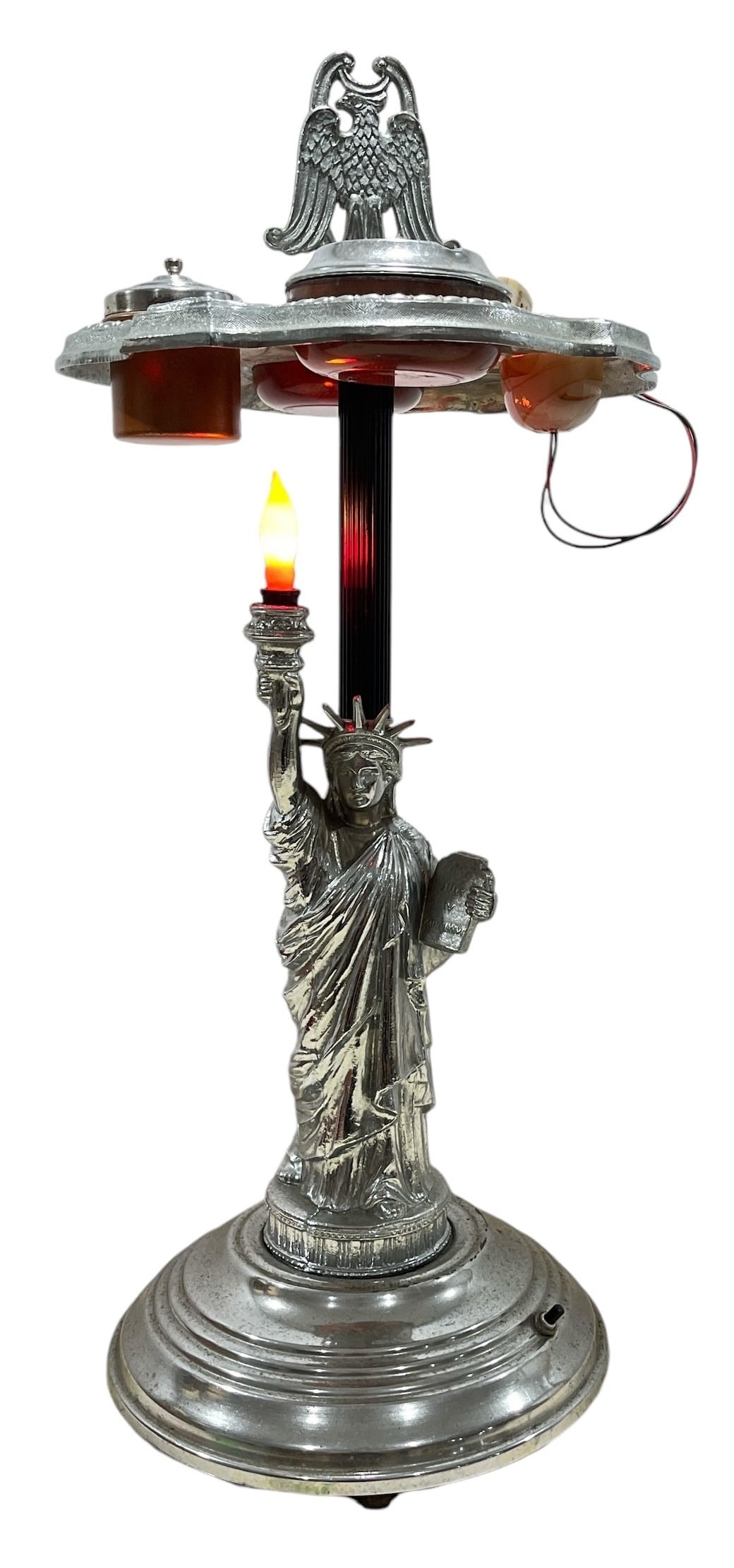 Art Deco Statue of Liberty Smoking Stand, Lamp (1 of 7)