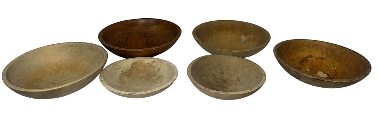 Collection of Six Primitive Dough Bowls (1 of 4)