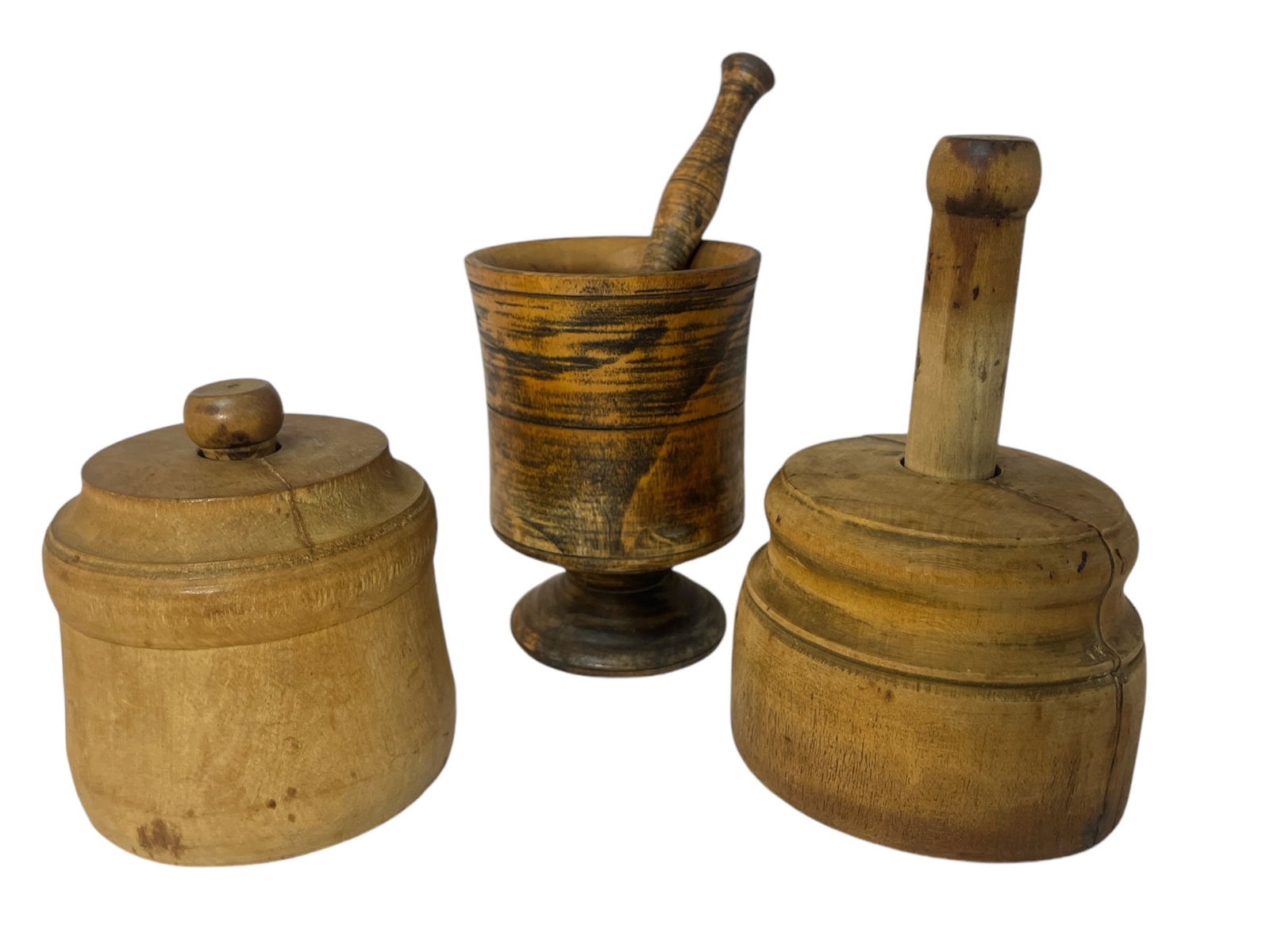 Two Primitive Butter Molds, Mortar & Pestle (1 of 4)