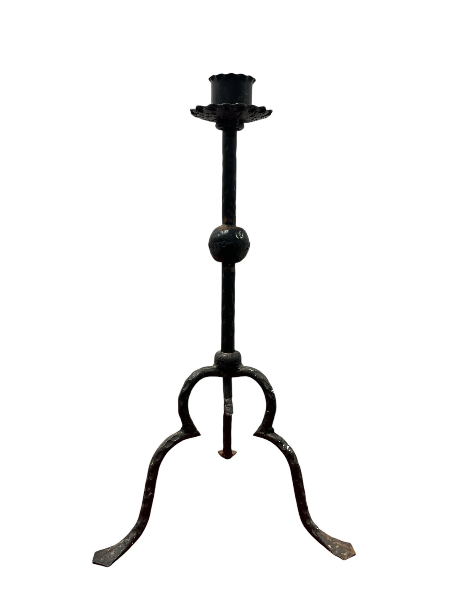 Arts & Crafts Cast Iron Candleholder: 22" H x 12.5" W x 12.5" D.