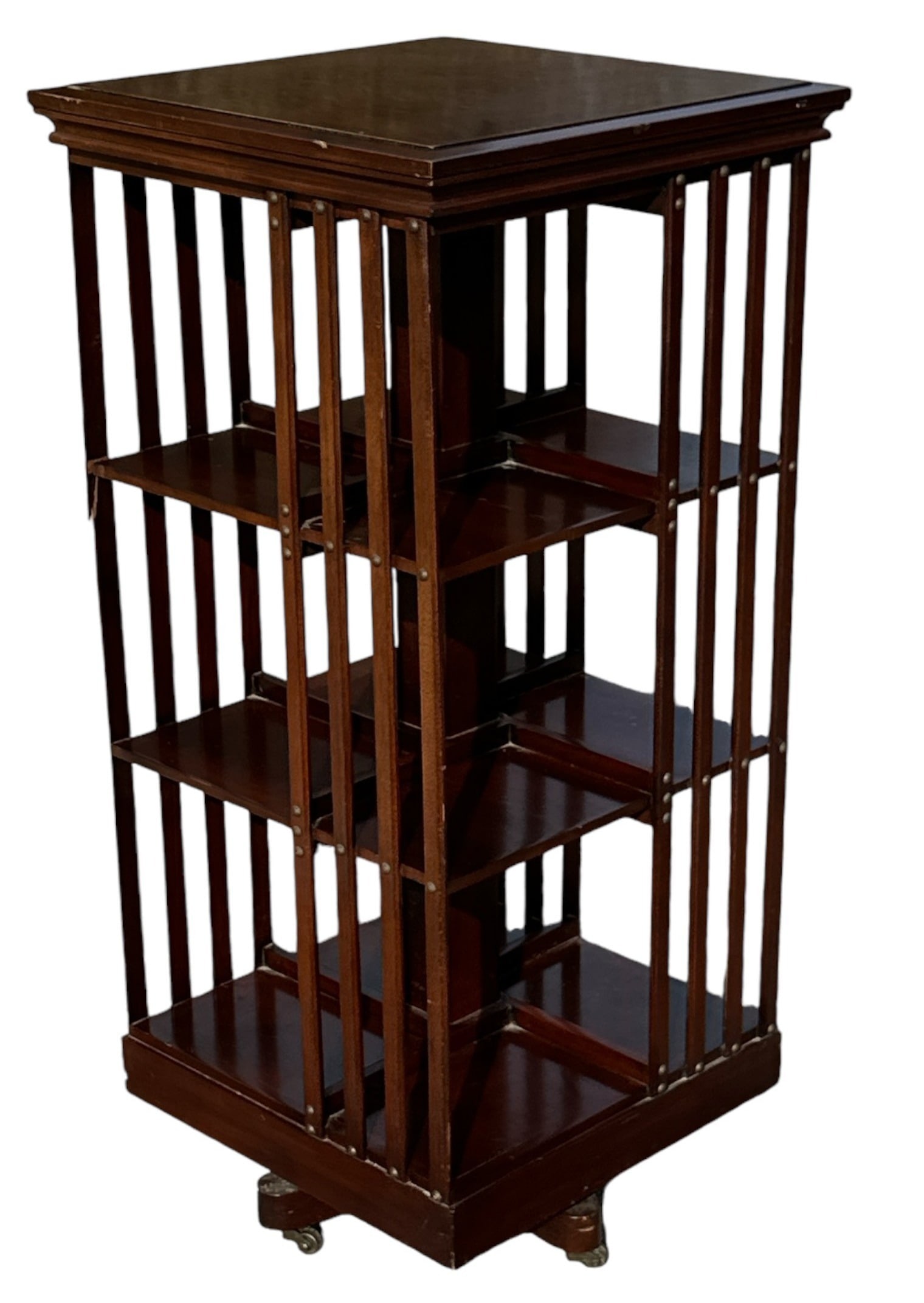 Vintage Mahogany Rotating Library Bookshelf (1 of 3)