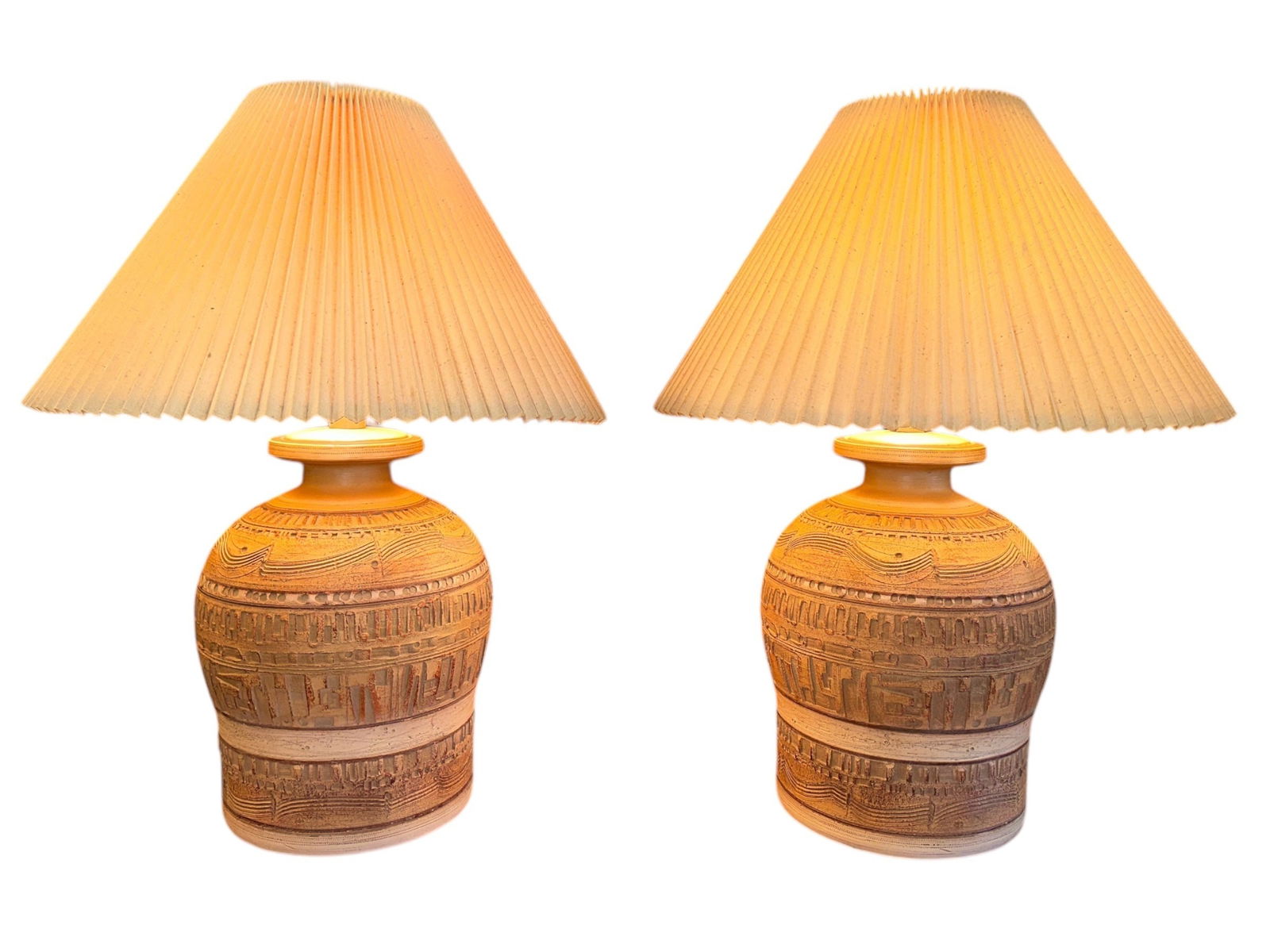 Pair Mid Century Sculpted Lamps, CASUAL LAMPS, 1979 (1 of 5)