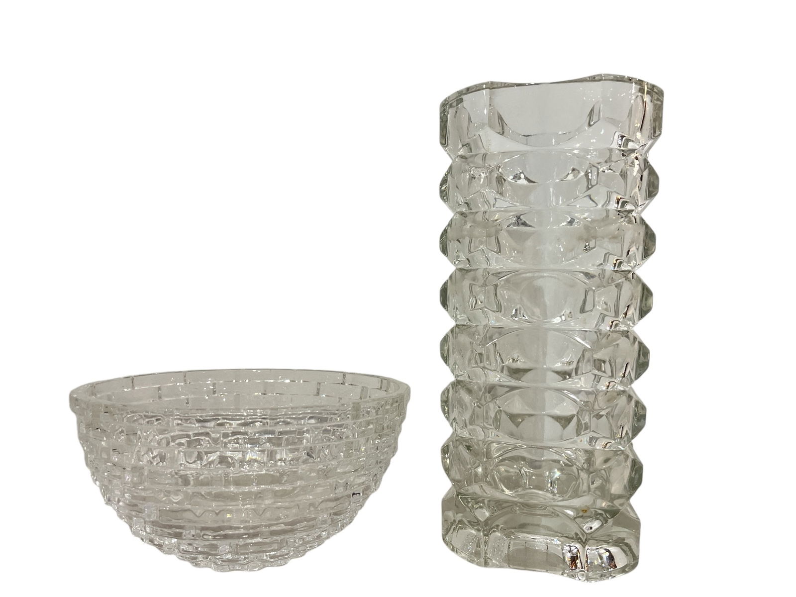 Mid Century Crystal Bowl and Vase (1 of 4)