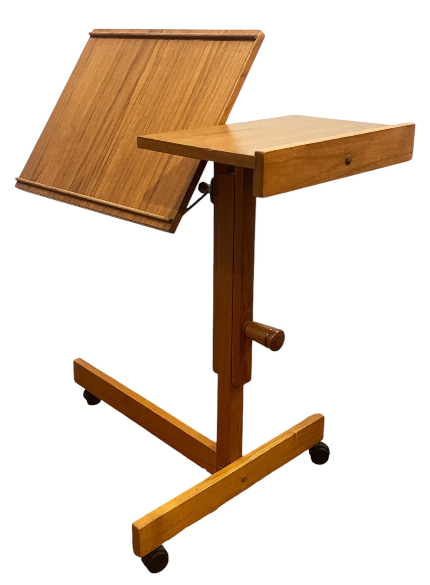 Mid Century Danish Adjustable Teak Rolling Table, FURBO SPOTTRUP (1 of 9)