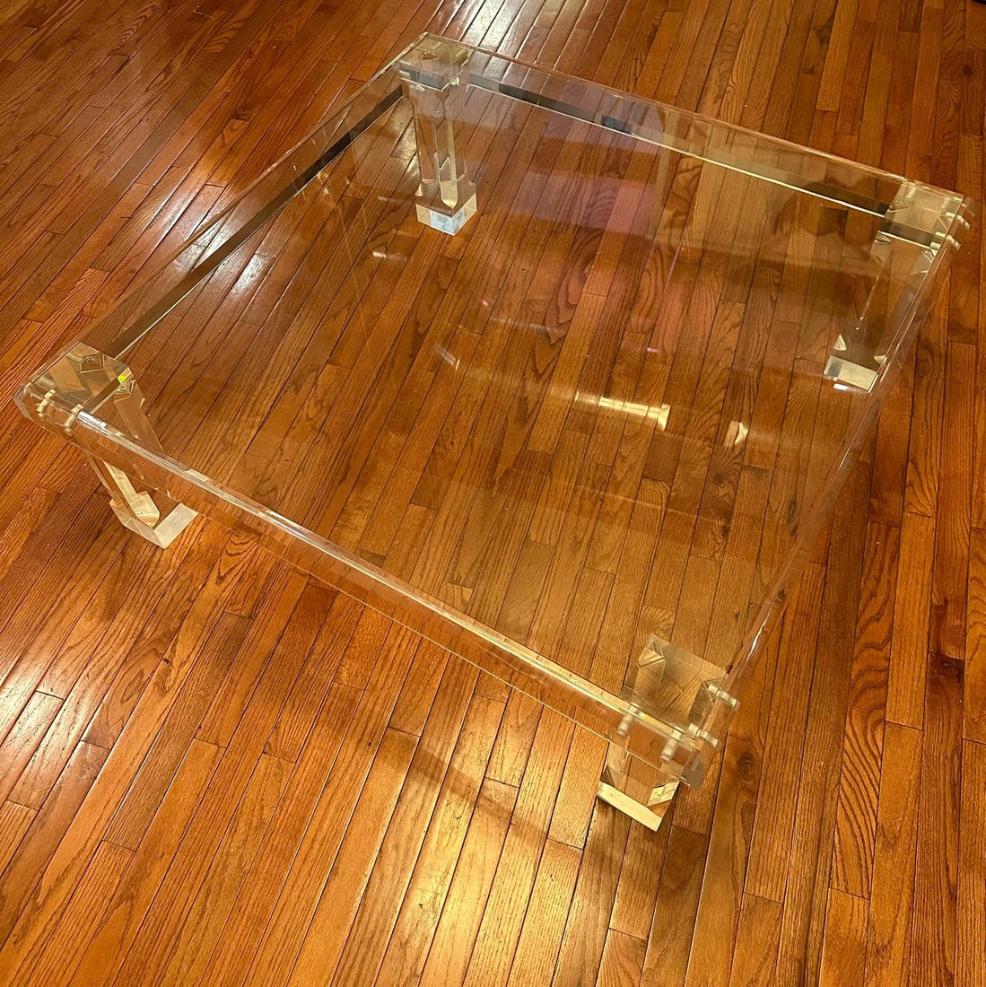 Post Modern Lucite & Glass Coffee Table (1 of 5)