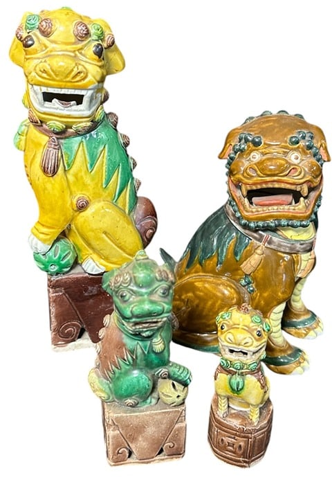 A Collection of Chinese Foo Dog Sculptures (1 of 3)