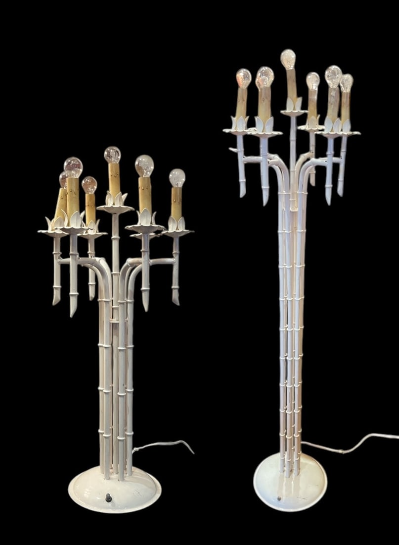 Faux Bamboo French Style Floor and Table Lamp (1 of 8)