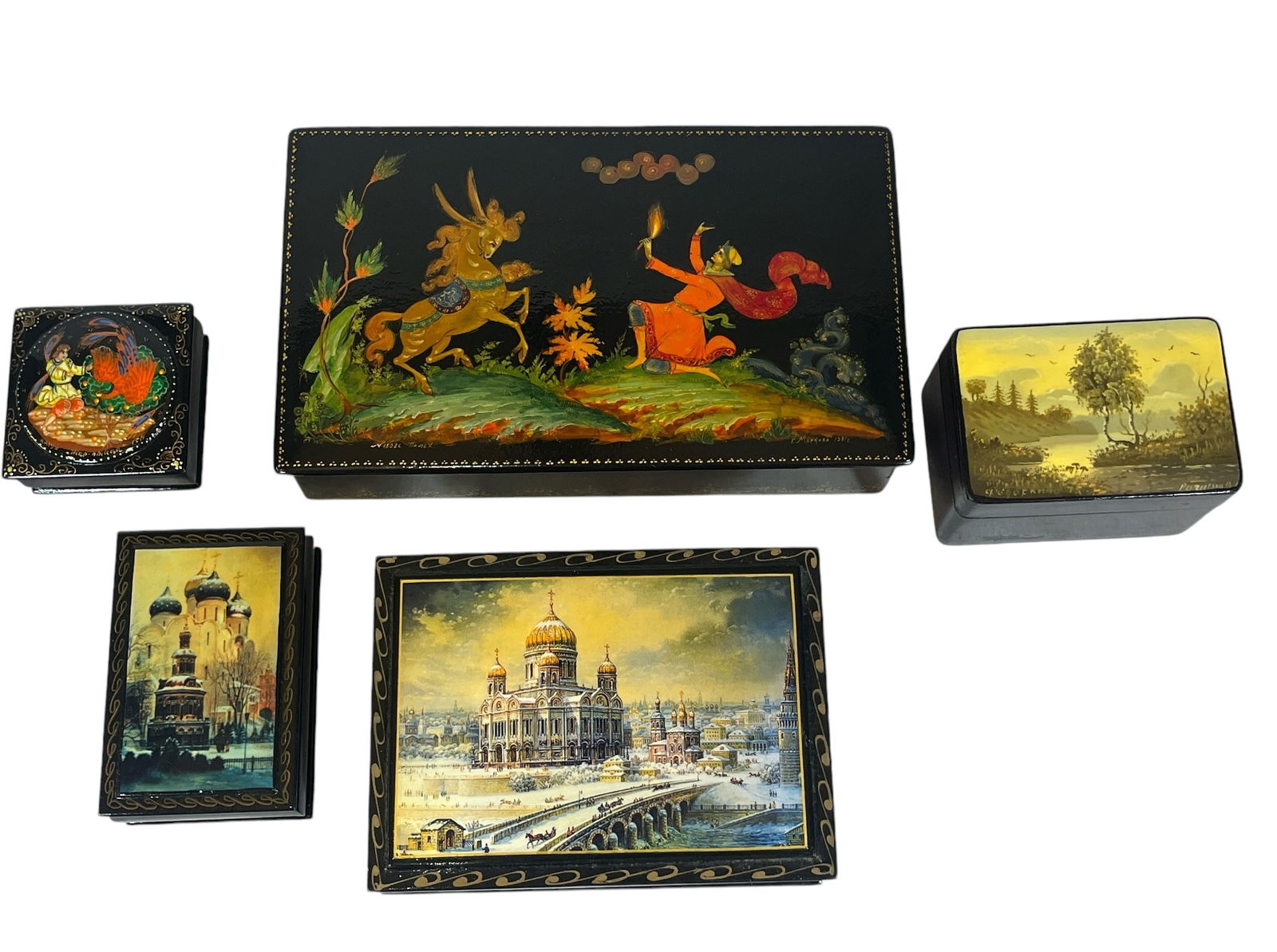 Collection Russian Lacquer Fairy Tale Boxes (1 of 2)