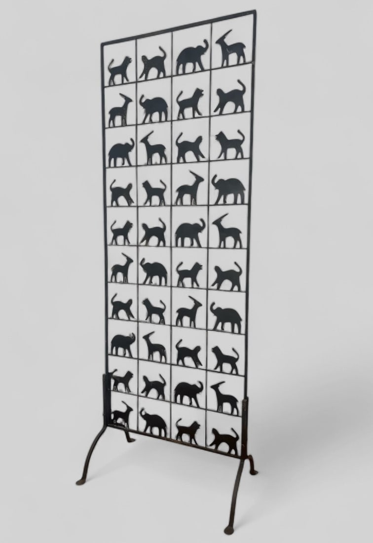 1950s Wrought Iron Animal Screen After JEAN TOURET For ATELIER MAROLLES (1 of 4)