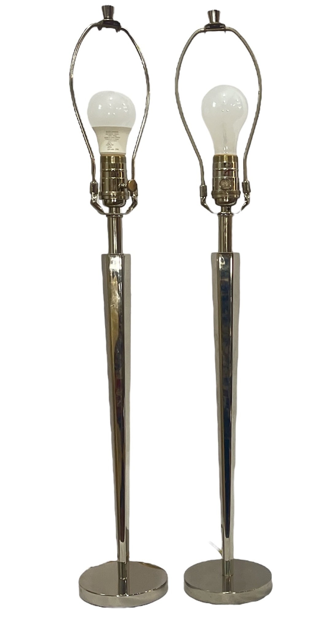 Art Deco Style Chrome Table Lamps, Pair (1 of 5)