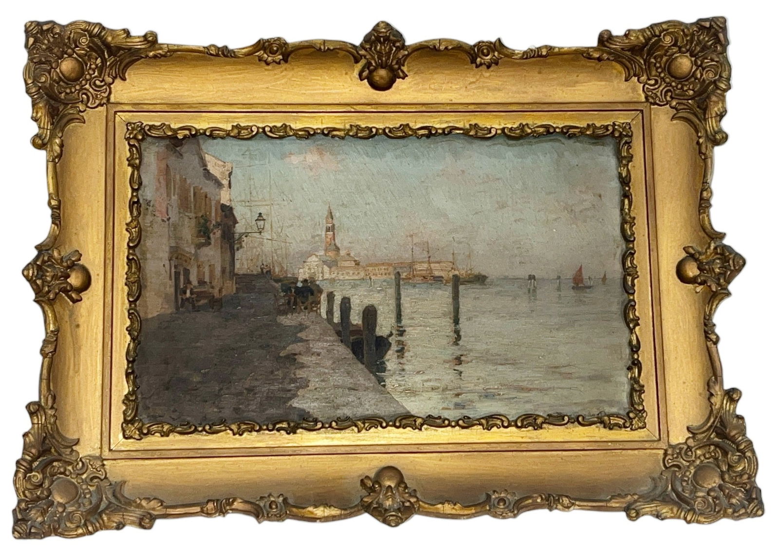 A BERNARDO HAY Oil on Board Port Scene (1 of 5)