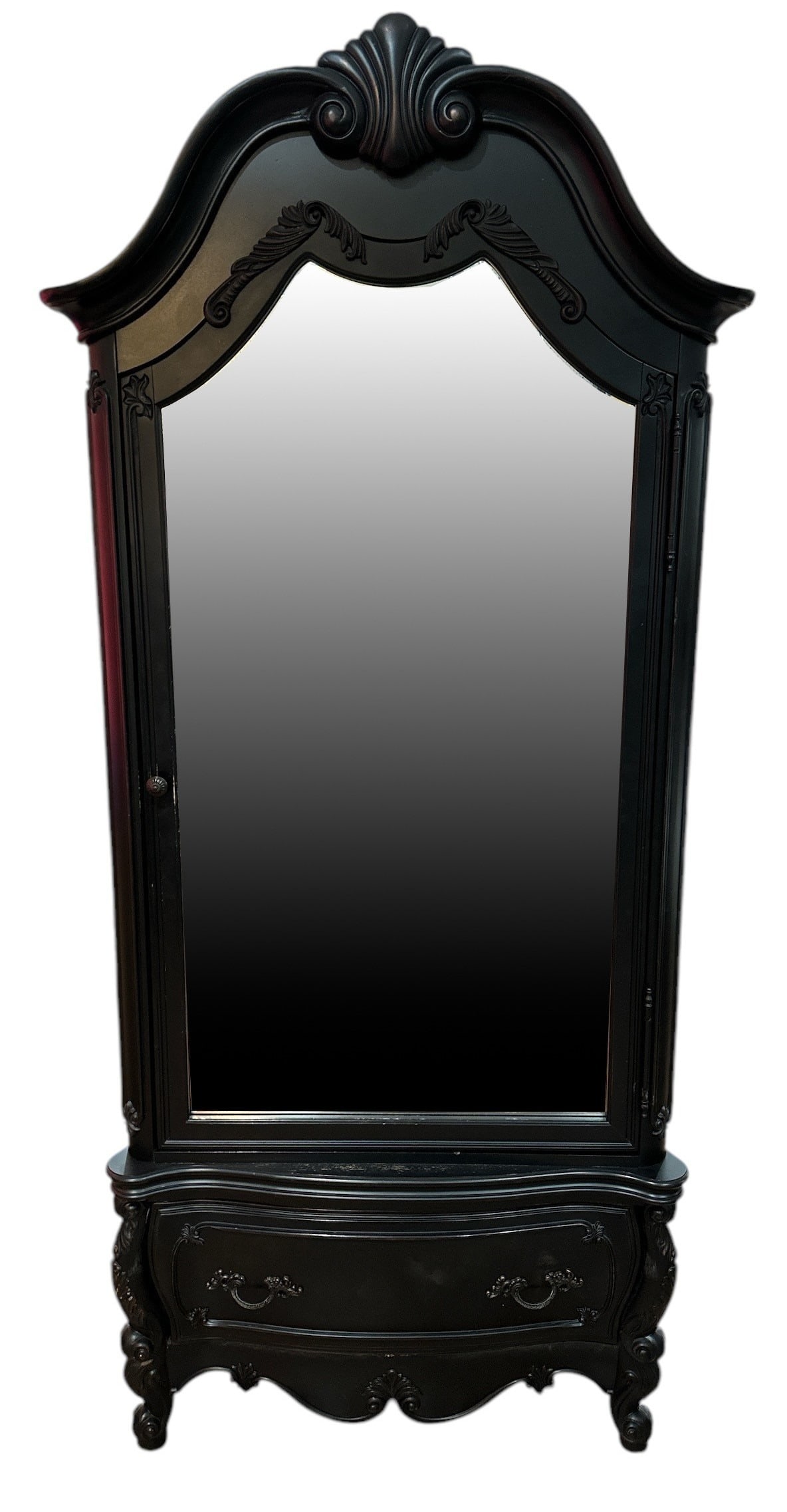 French Neoclassical Style Ebonized Armoire With Beveled Glass, NEIMAN MARCUS (1 of 5)