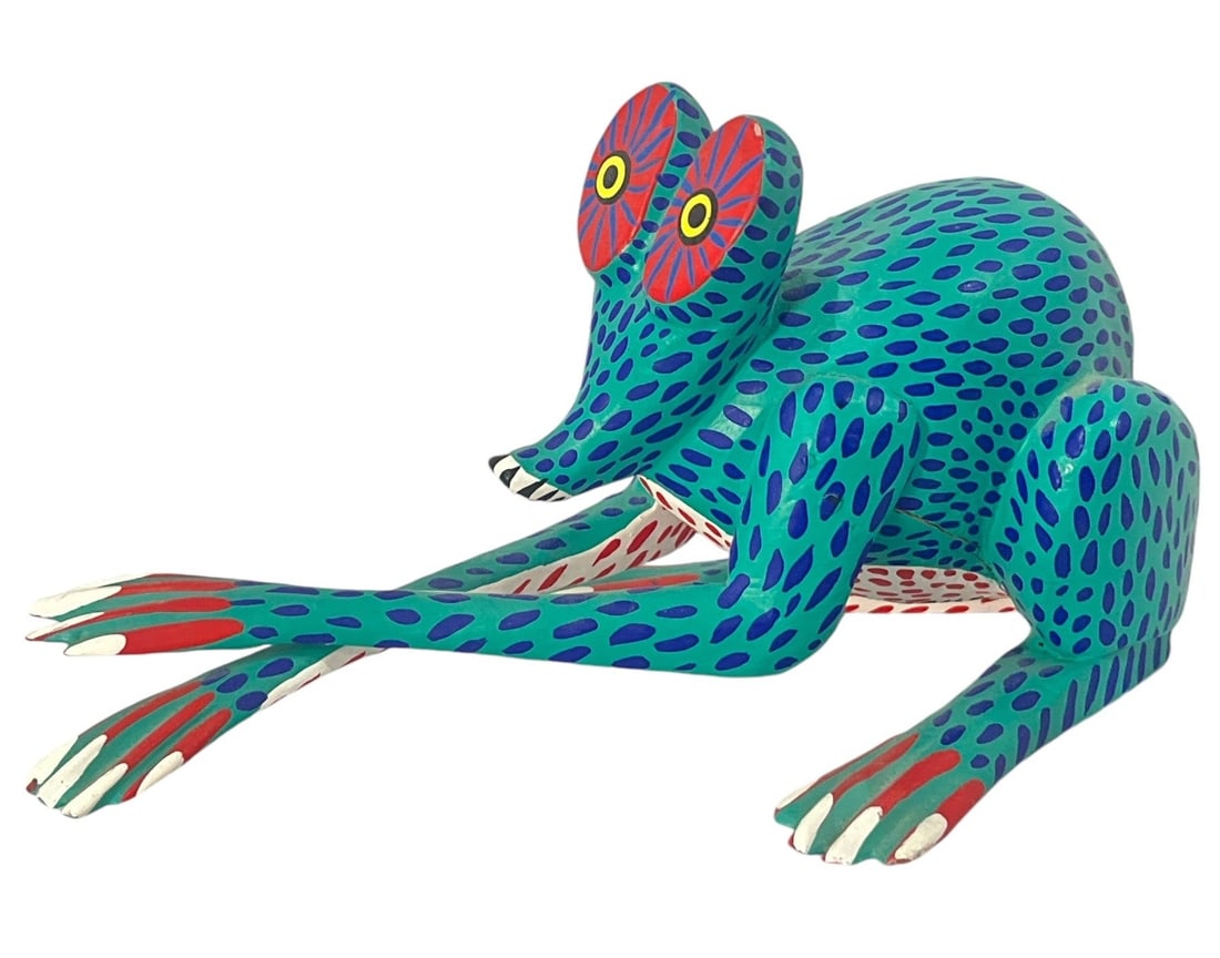 An ARSENIO MORALES Oaxacan Alebrije Carved Wood Frog (1 of 4)