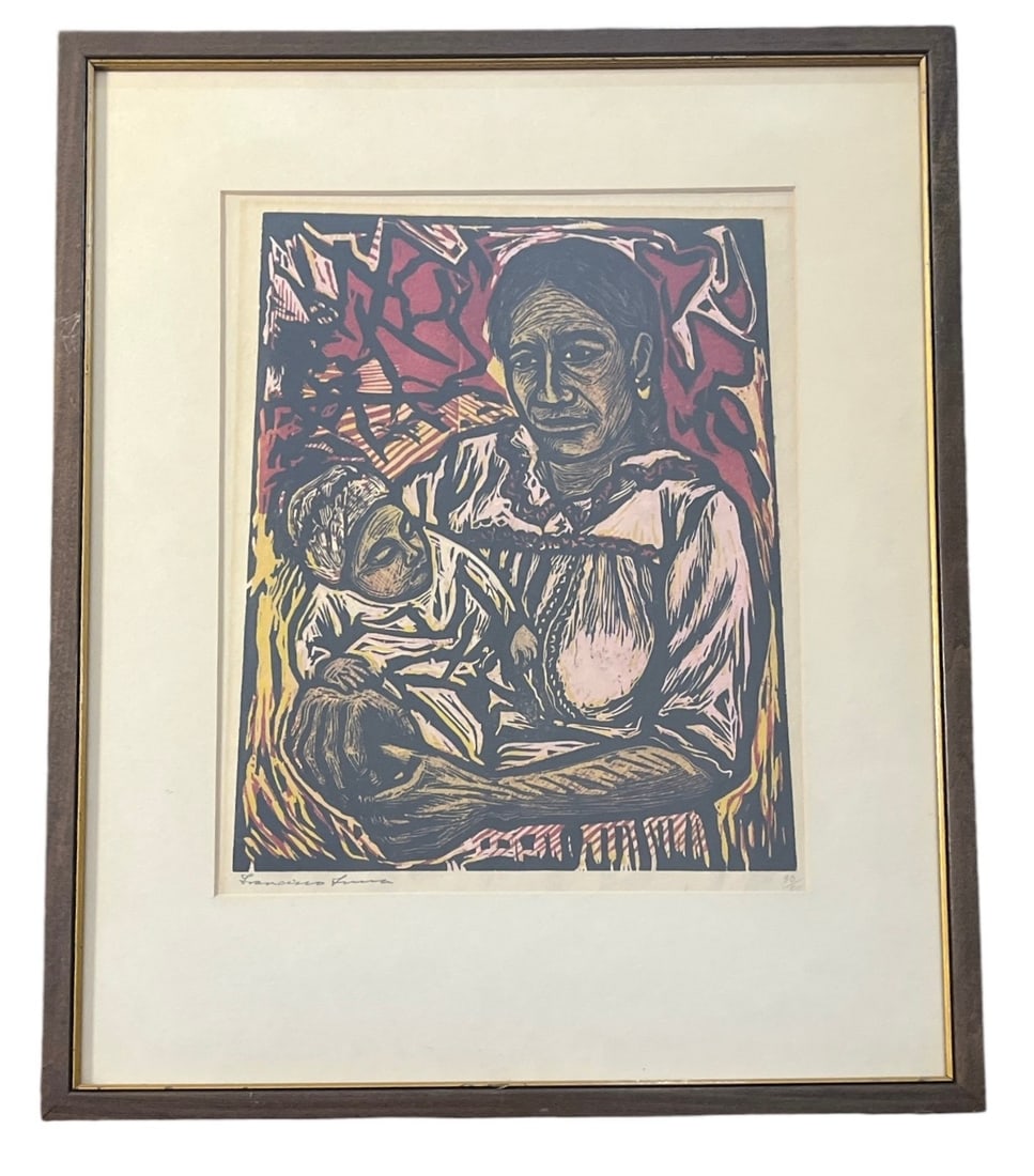 A FRANCISCO LUNA Signed Woodcut Print (1 of 4)