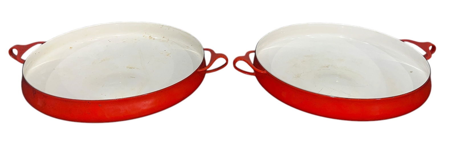Two Vintage DANSK Kobenstyle Red Enamel Paella Pans (1 of 6)