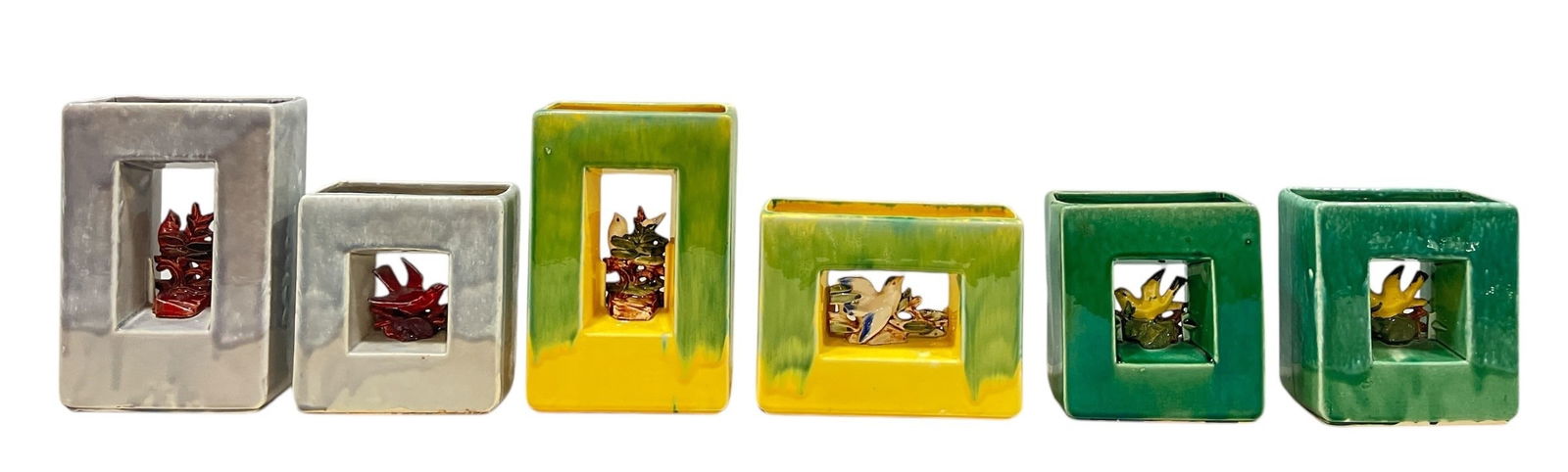 Six 1950s MCCOY Pottery "Arcature" Modernist Vases (1 of 5)