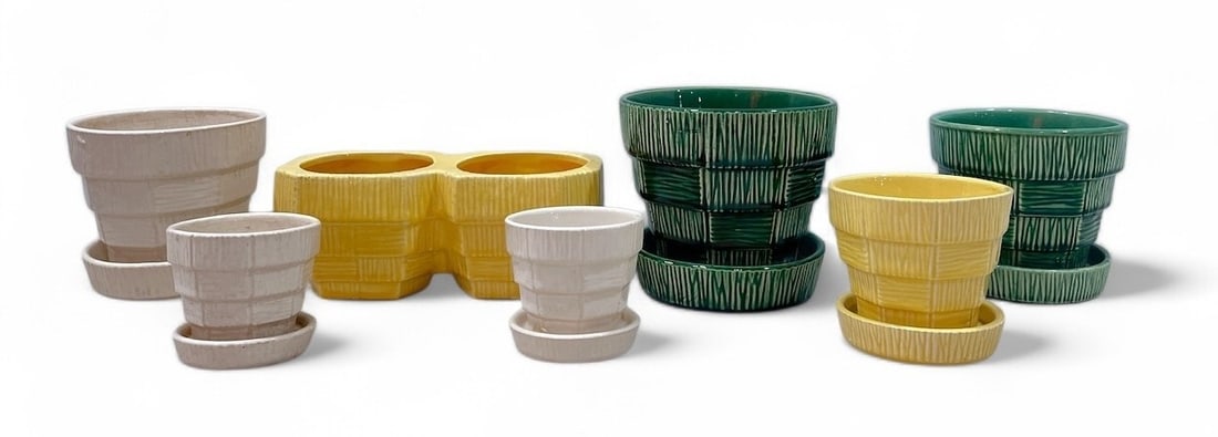Seven Vintage MCCOY Pottery Flower Pots (1 of 8)