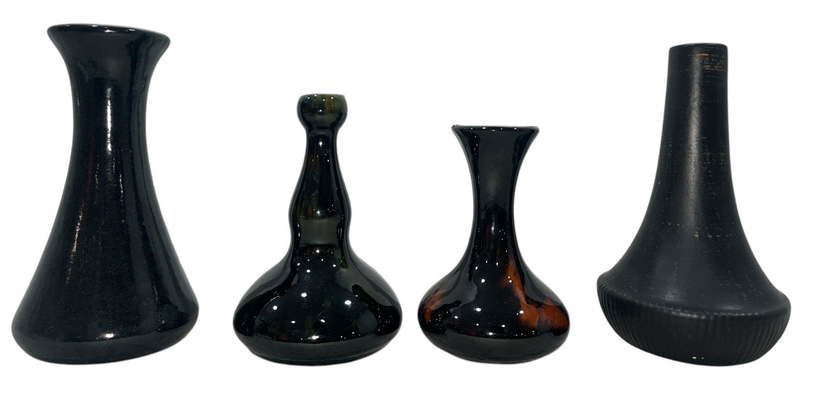 Four Assorted MCCOY and Arts & Crafts Pottery Black Vases (1 of 6)