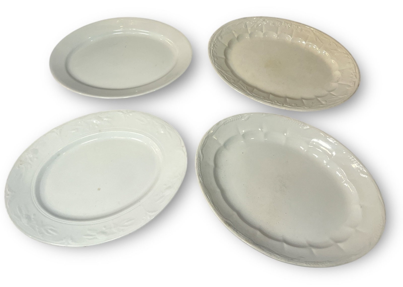 Four Vintage White IRONSTONE Serving Platters (1 of 7)