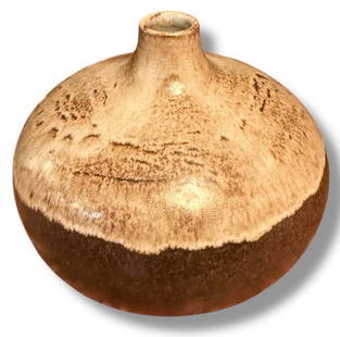 ALVINO BAGNI for RAYMOR Weed Vase: Retains part of original label on bottom. 5" H x 7" diameter.