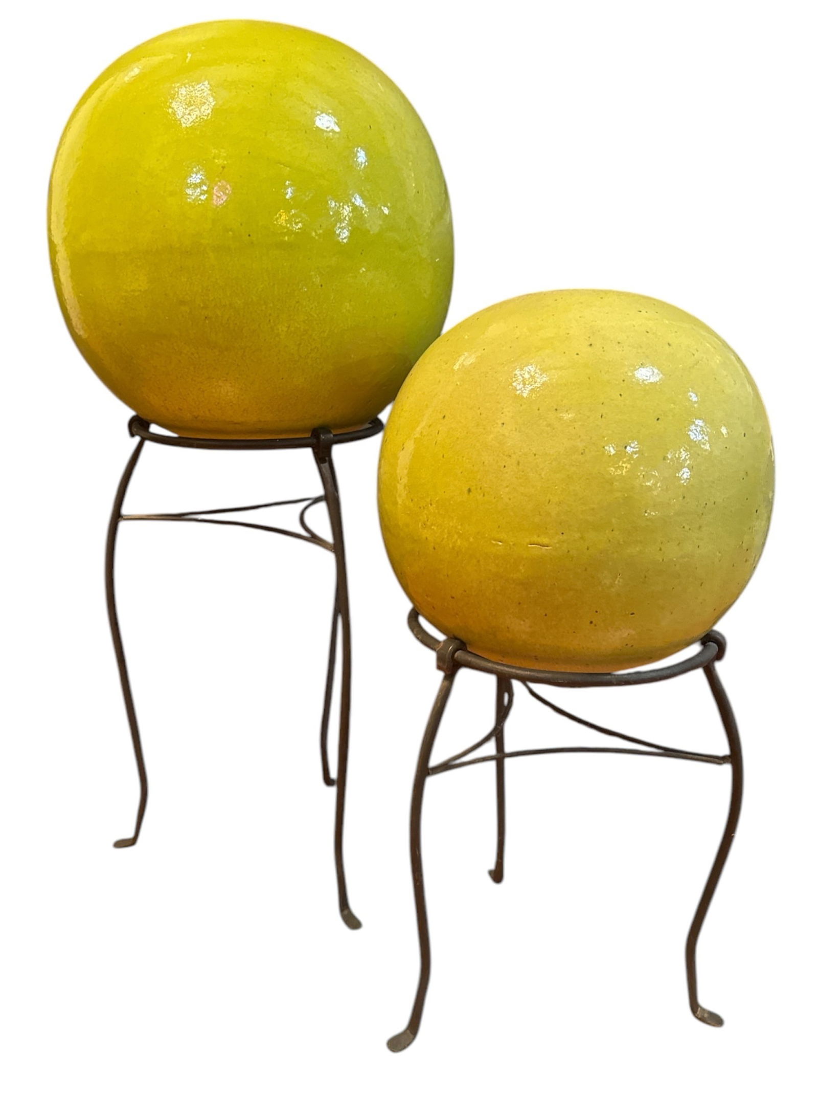 Glazed Terracotta Garden Spheres, Set of 2 (1 of 4)