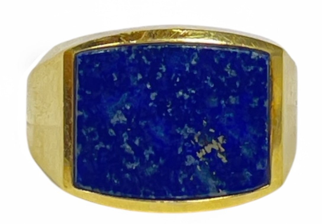 A 14k Gold and Lapis Mens Ring (1 of 6)