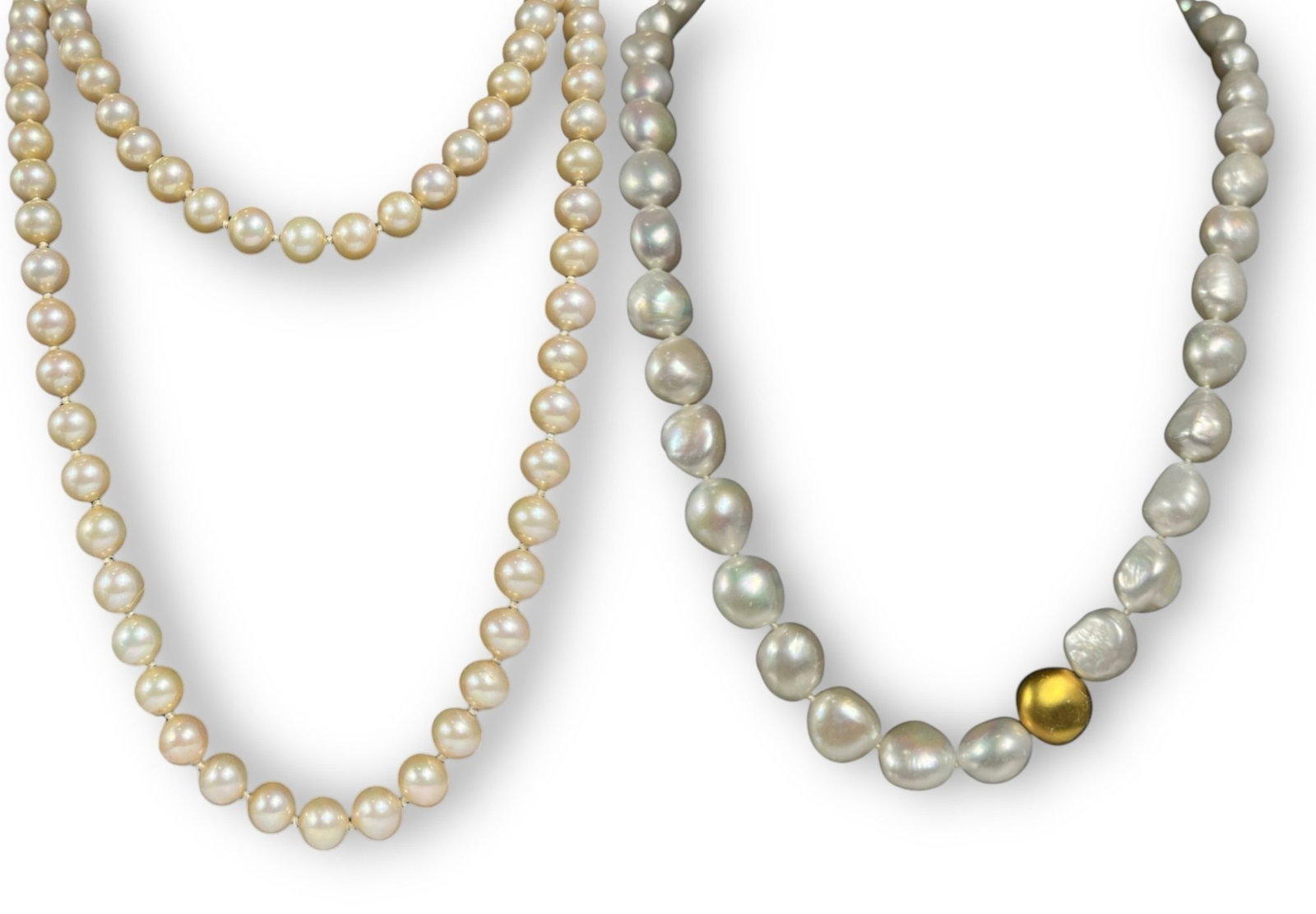 Two Vintage Pearl Necklaces, 18k Gold (1 of 5)