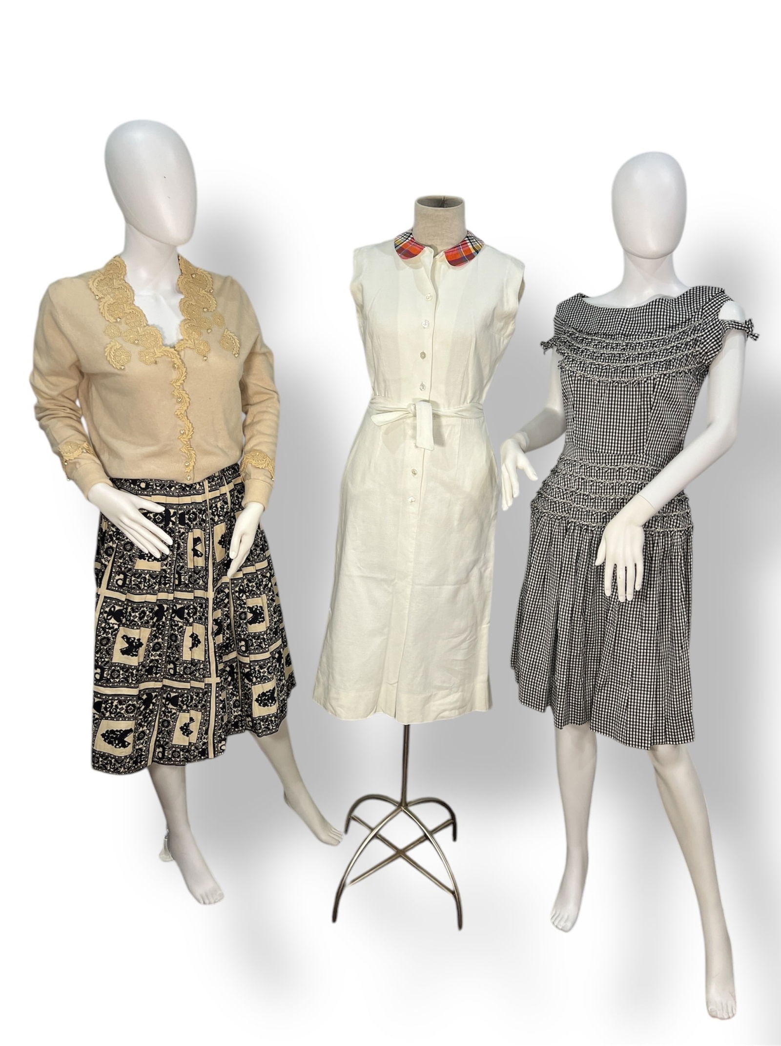 Late 1950's Early 1960's Day Dresses and Cardigan Sweater (1 of 3)