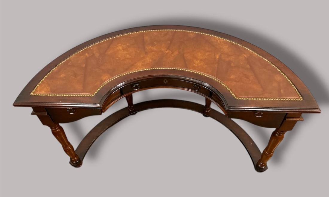 Demilune Leather Top Mahogany Desk (1 of 5)