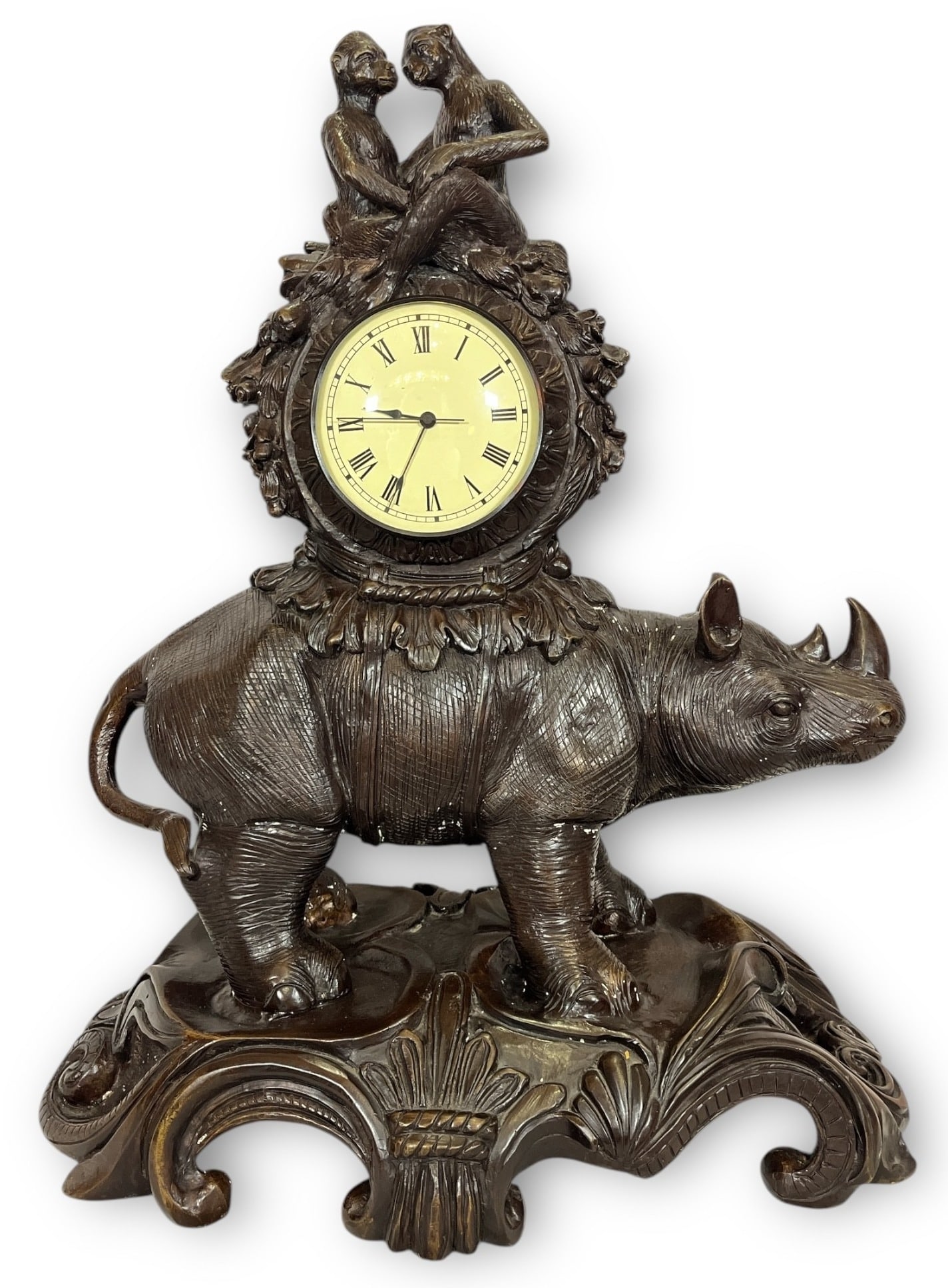 An Ornate MAITLAND SMITH Style Rhino Mantle Clock (1 of 7)