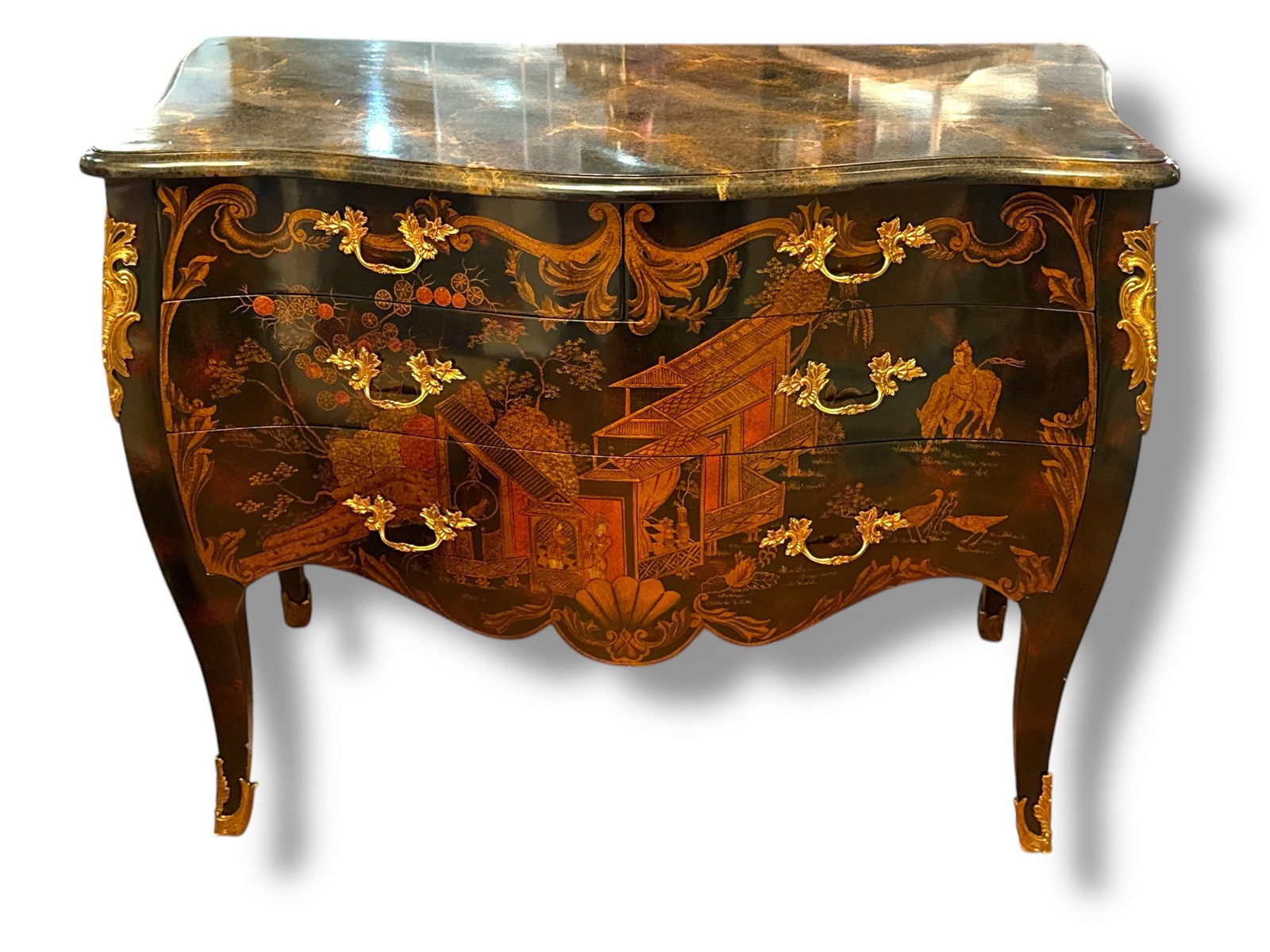 MAITLAND SMITH French Style Commode, Chinoiserie Paint (1 of 7)