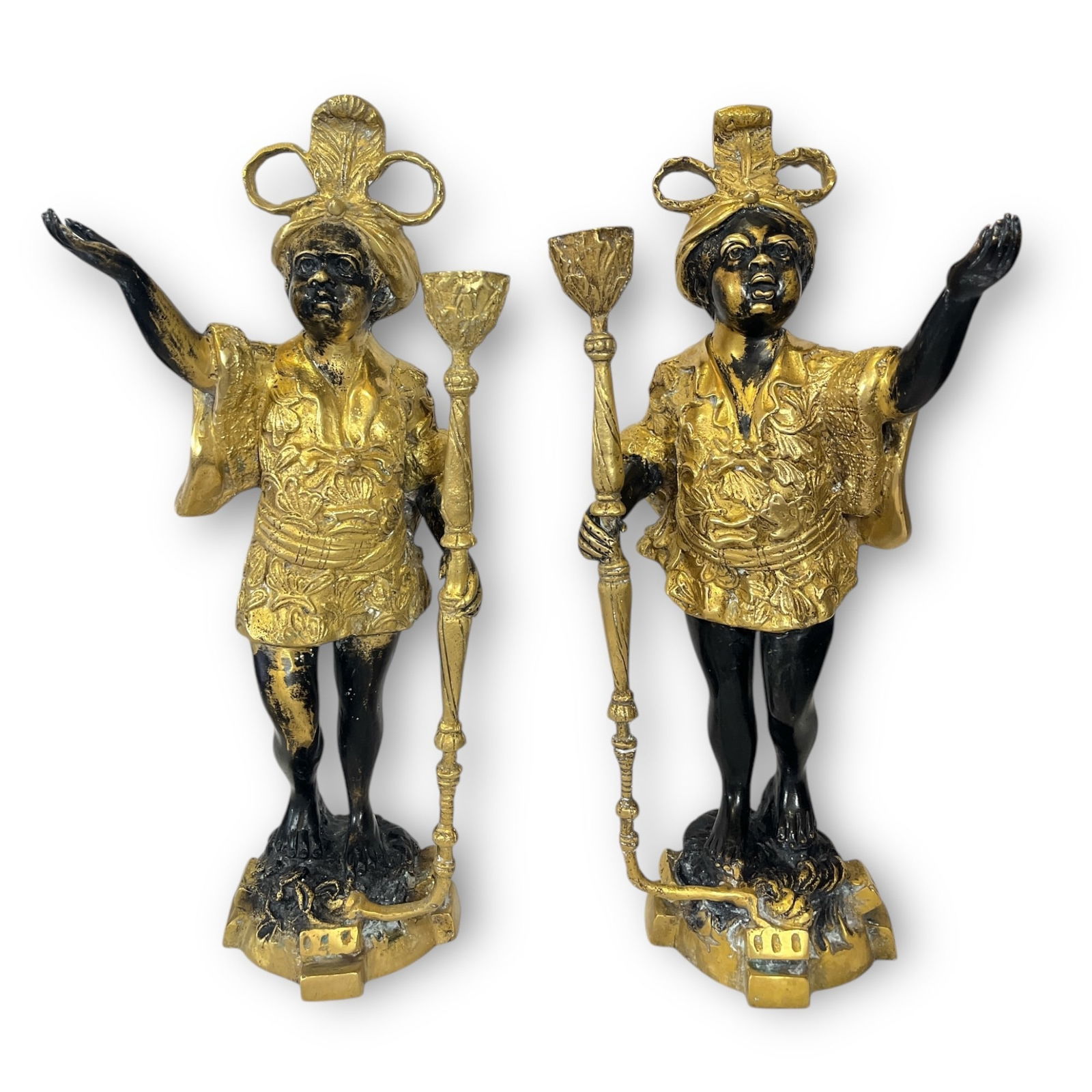 A Pair of Bronze Ormolu Figural Blackamoor Candelabras (1 of 4)
