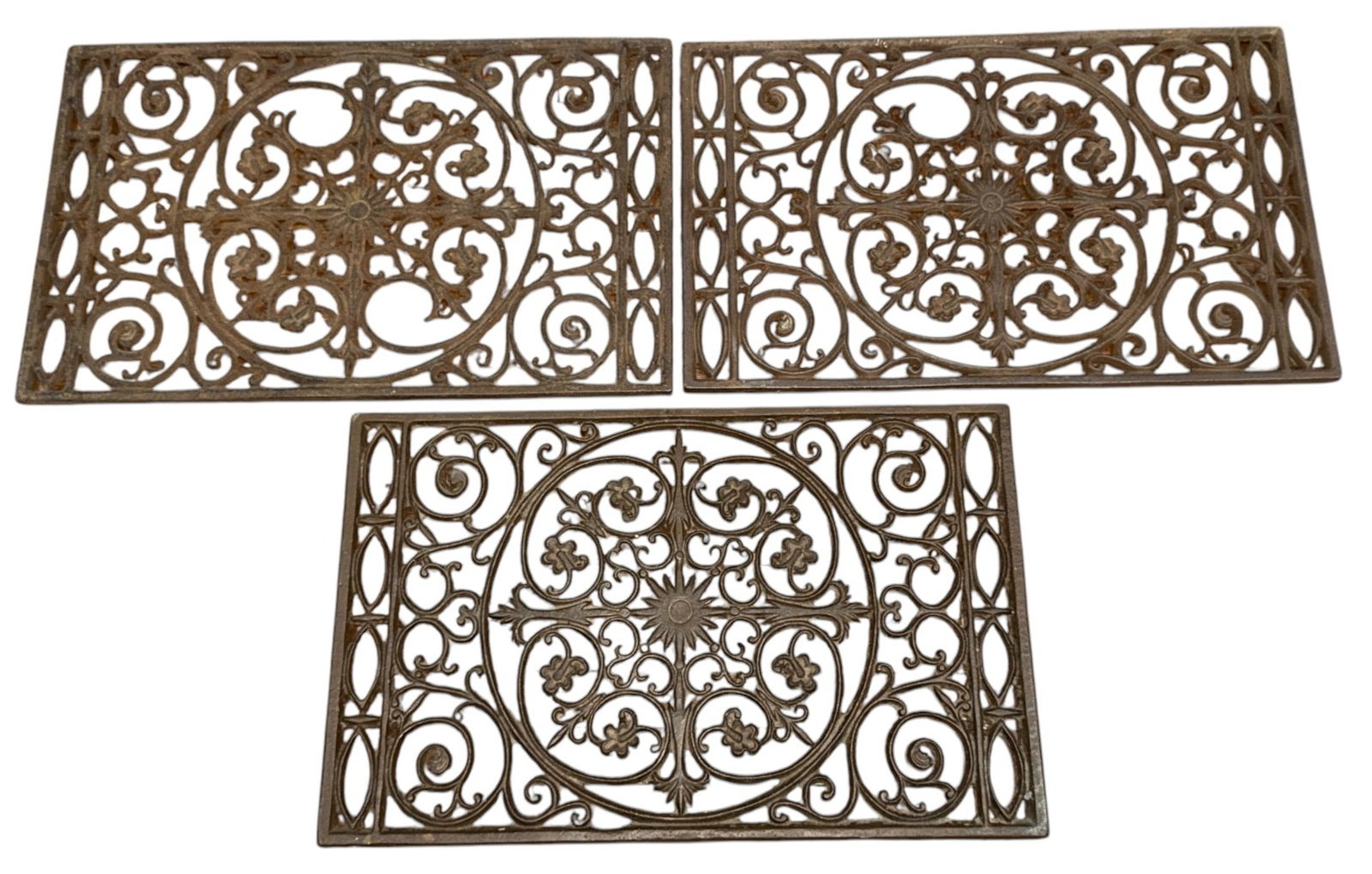 Three Antique Cast Iron Architectural Entryway Grates (1 of 5)