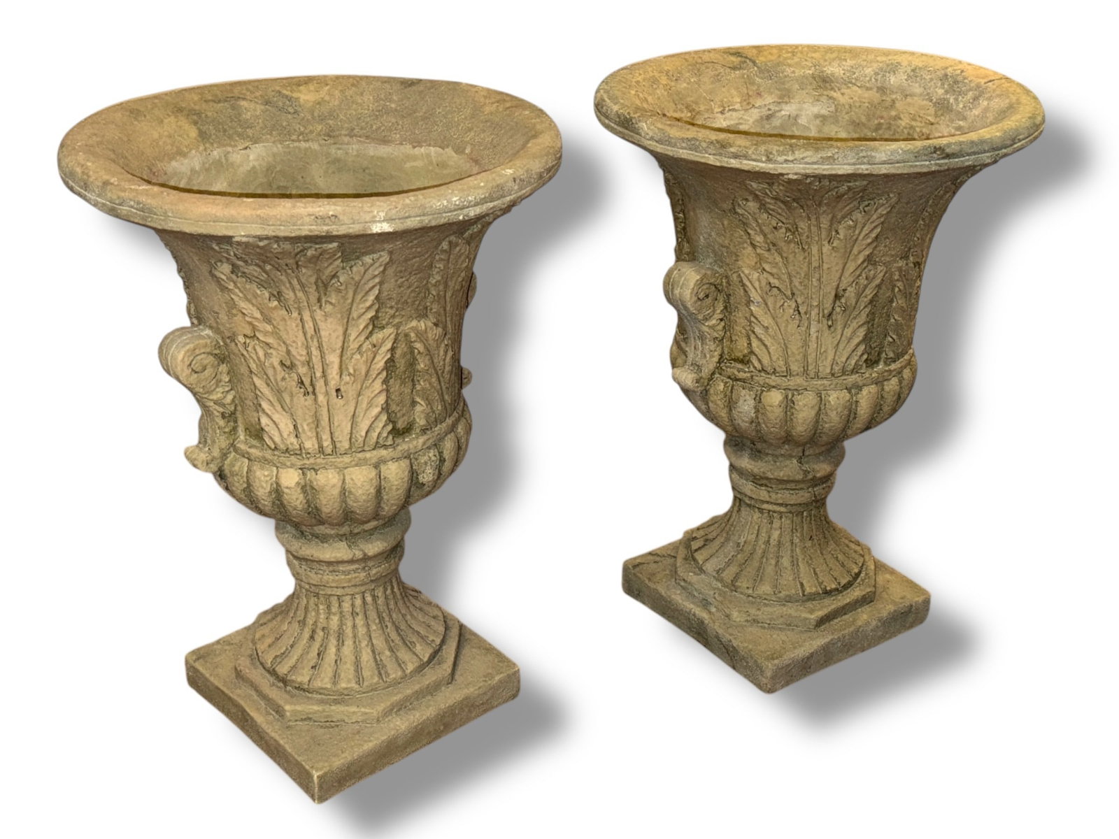 Classic Garden Urns, Pair: Resin. 24" H x 17" diameter.