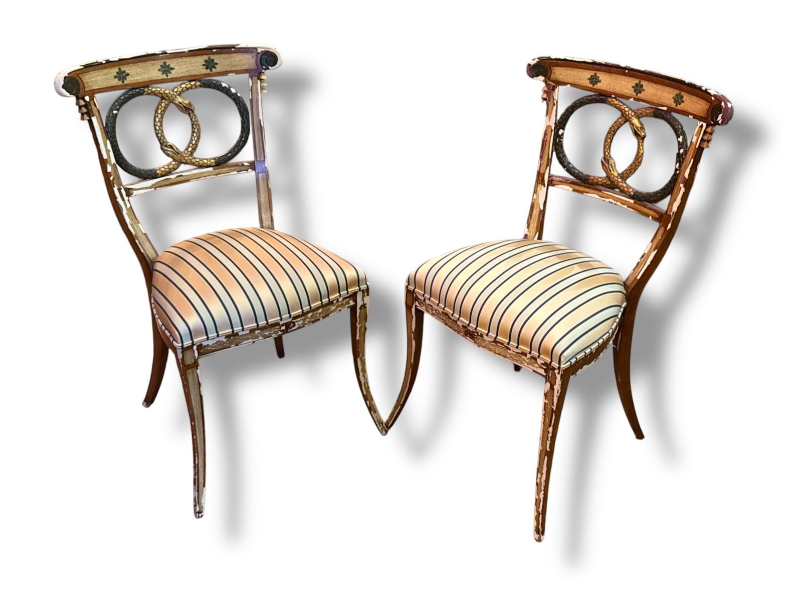 Italian Carved Snake Accent Chairs, Pair (1 of 3)