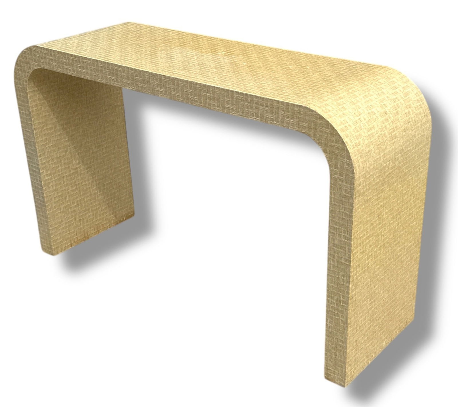 KARL SPRINGER Style Raffia Waterfall Console Table (1 of 5)