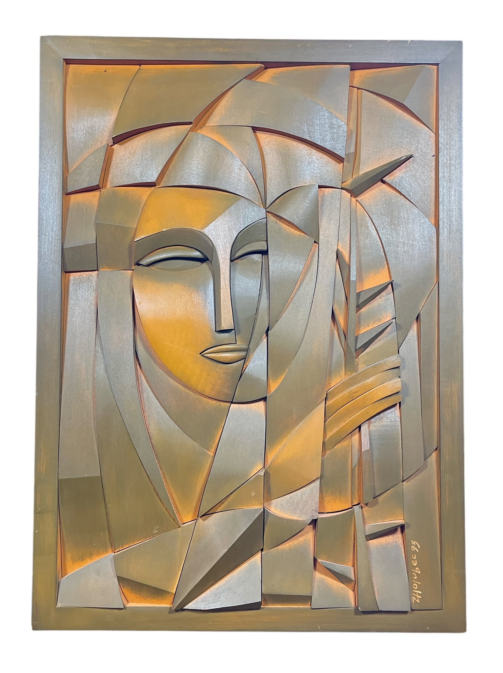 A ZENON HOLUBEC Carved Wood Relief, "Thorns": 23" x 16.75" x 1.5". Signed and dated 1993 in the lower right corner. Signed again and titled "Thorns" en verso. Zenon Holubec (1927?2006) was a Ukrainian-American artist known for his detailed wood r
