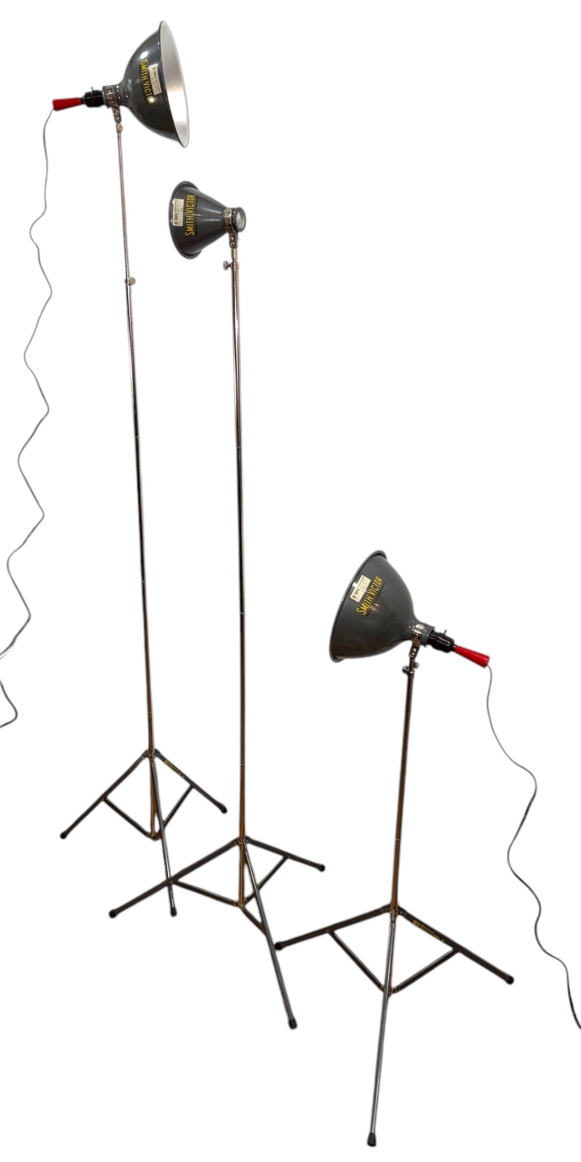 Mid Century Industrial SMITH VICTOR Photography Lamps, Set of 3 (1 of 5)