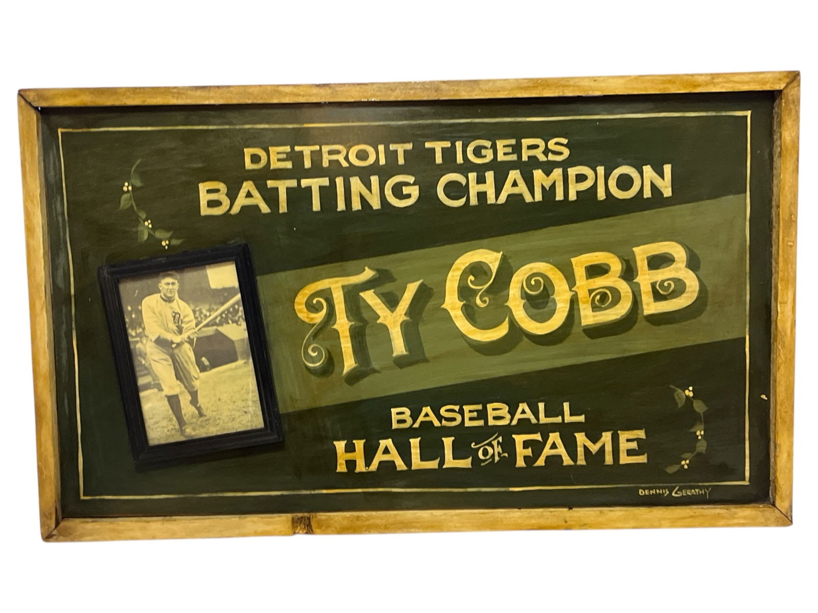 A DENNIS GERATHY Ty Cobb Detroit Tigers Hall of Fame Sign (1 of 5)