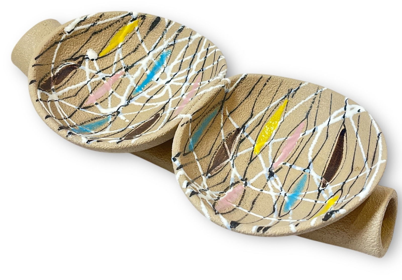 A FRATELLI FANCIULLACCI Ceramic Double Bowl (1 of 5)