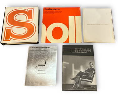 Five Mid Century Design Catalog Reference Books: Includes Stendig, Herman Miller, Mies Van Der Rohe, Fritz Hansen and Knoll.